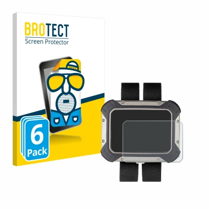 Front side of a product packaging with the brand logo BROTECT. Next to it is the device Apeks DSX shown with the corresponding