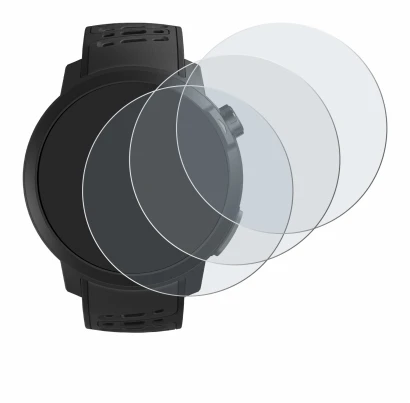 Image of the device Coros Pace Pro with a wide variety of screen protectors.