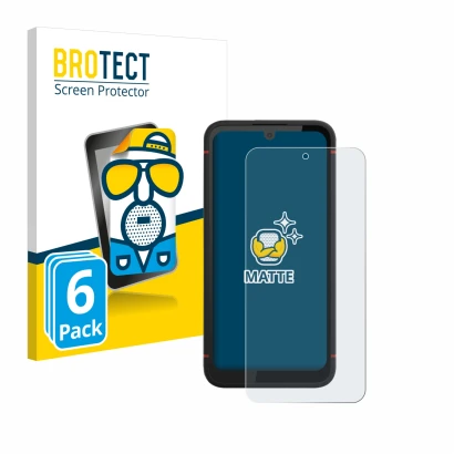 Front side of a product packaging with the brand logo BROTECT. Next to it is the device Volla Phone X23 shown with the corresp