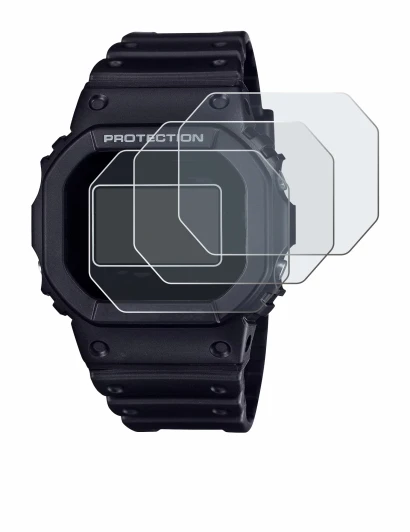 Image of the device Casio G-Shock DW-5600RL-1 with a wide variety of screen protectors.