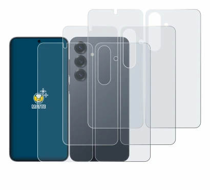 Image of the device Samsung Galaxy S25 (Front+Back) with a wide variety of screen protectors.
