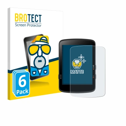 Front side of a product packaging with the brand logo BROTECT. Next to it is the device Bryton Rider 17 shown with the corresp