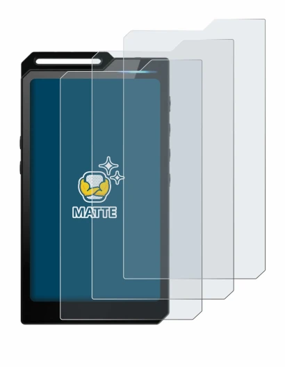 Image of the device Hiby R4 with a wide variety of screen protectors.
