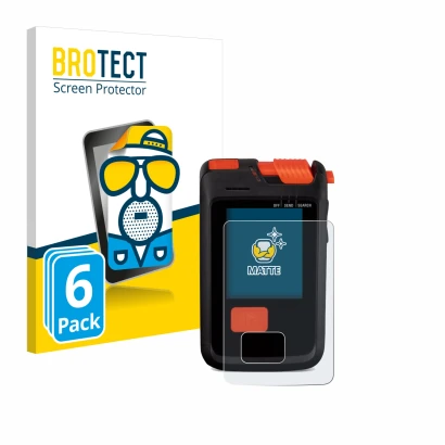 Front side of a product packaging with the brand logo BROTECT. Next to it is the device Mammut Barryvox S2 shown with the corr