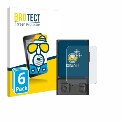 Front side of a product packaging with the brand logo BROTECT. Next to it is the device Hoverair Beacon shown with the corresp