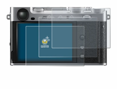 Image of the device Fujifilm X-E5 with a wide variety of screen protectors.