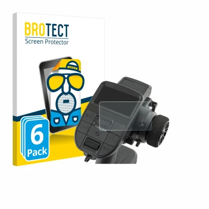 Front side of a product packaging with the brand logo BROTECT. Next to it is the device Radiomaster MT12 shown with the corres