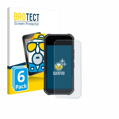 Front side of a product packaging with the brand logo BROTECT. Next to it is the device SkyCaddie Pro 5X shown with the corres
