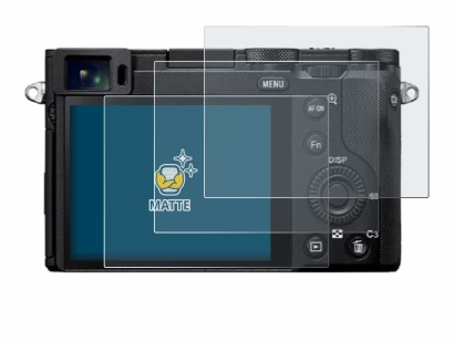 Image of the device Sony RX1R III with a wide variety of screen protectors.