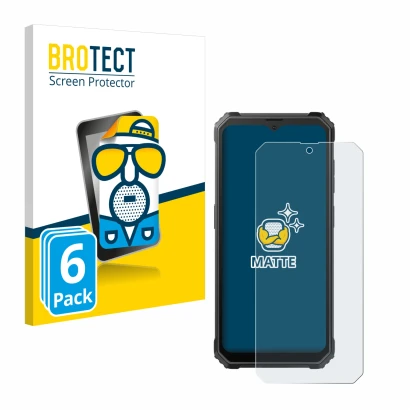 Front side of a product packaging with the brand logo BROTECT. Next to it is the device Blackview BV4800 SE shown with the cor