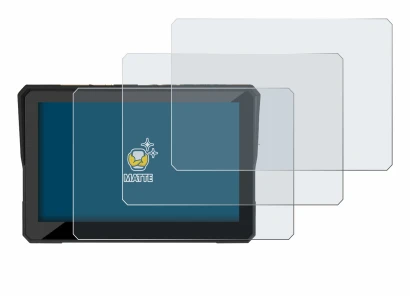 Image of the device Carpuride W502 Pro 5" with a wide variety of screen protectors.