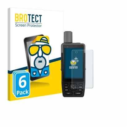 Front side of a product packaging with the brand logo BROTECT. Next to it is the device Garmin GPSMAP H1 shown with the corres