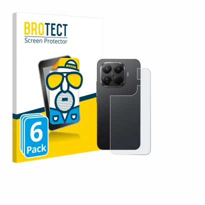 Front side of a product packaging with the brand logo BROTECT. Next to it is the device Xiaomi 15T Pro (Back) shown with the c