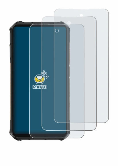 Image of the device Ulefone Armor X16 Pro with a wide variety of screen protectors.