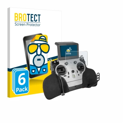 Front side of a product packaging with the brand logo BROTECT. Next to it is the device PowerBox Systems Core shown with the c