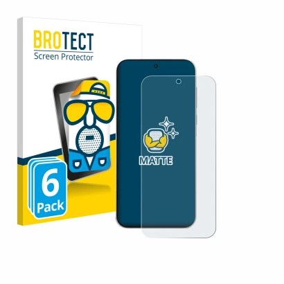 Front side of a product packaging with the brand logo BROTECT. Next to it is the device OnePlus Turbo 6V shown with the corres