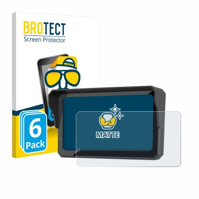 Front side of a product packaging with the brand logo BROTECT. Next to it is the device Carpuride W602S Pro shown with the cor