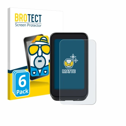 Front side of a product packaging with the brand logo BROTECT. Next to it is the device igpsport BiNavi Air shown with the cor