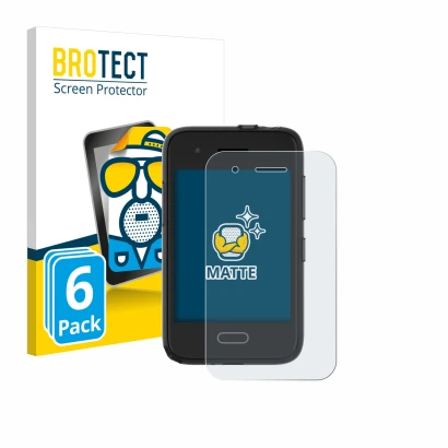 Front side of a product packaging with the brand logo BROTECT. Next to it is the device Xplora One shown with the correspondin