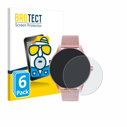 Front side of a product packaging with the brand logo BROTECT. Next to it is the device TAOLOON Smartwatch 1.27" shown with th