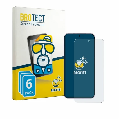 Front side of a product packaging with the brand logo BROTECT. Next to it is the device Vivo X300 FE shown with the correspond