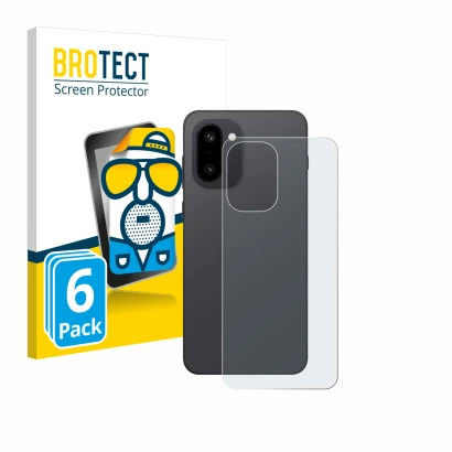 Front side of a product packaging with the brand logo BROTECT. Next to it is the device OnePlus 15R (Back) shown with the corr