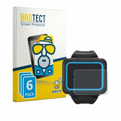 Front side of a product packaging with the brand logo BROTECT. Next to it is the device Shearwater PEREGRINE dive computer sho