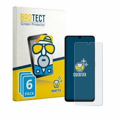 Front side of a product packaging with the brand logo BROTECT. Next to it is the device ZTE Blade A76 shown with the correspon