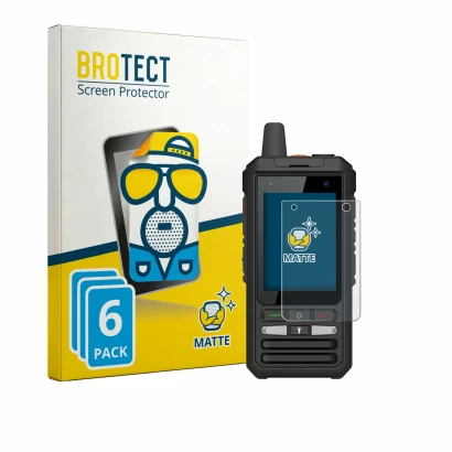 Front side of a product packaging with the brand logo BROTECT. Next to it is the device Uniwa F80S shown with the correspondin