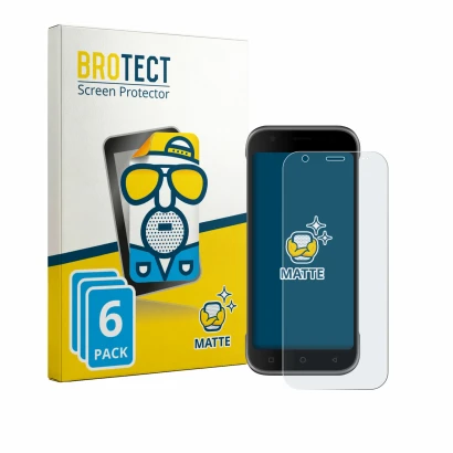 Front side of a product packaging with the brand logo BROTECT. Next to it is the device Bluebird S10 shown with the correspond