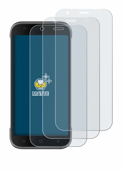Image of the device Bluebird S10 with a wide variety of screen protectors.