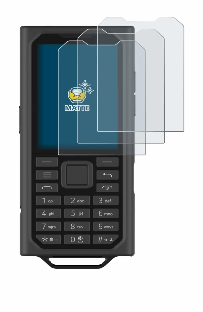 Image of the device HMD Terra M with a wide variety of screen protectors.