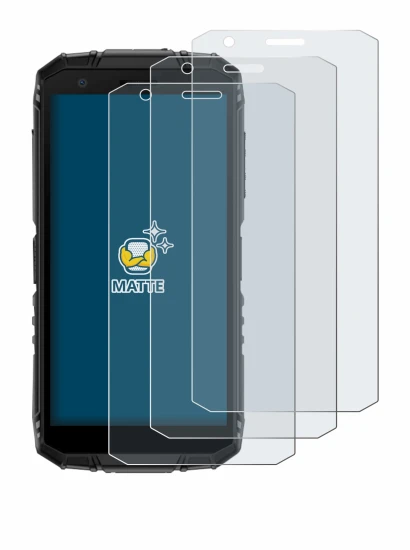 Image of the device Doogee Fire 3 with a wide variety of screen protectors.