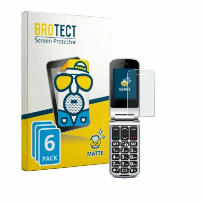 Front side of a product packaging with the brand logo BROTECT. Next to it is the device Sweetlink F1PLUS shown with the corres