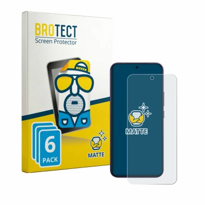 Front side of a product packaging with the brand logo BROTECT. Next to it is the device Vivo Y600 Pro shown with the correspon