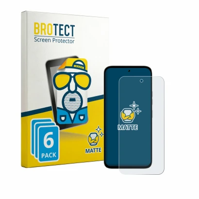 Front side of a product packaging with the brand logo BROTECT. Next to it is the device Tecno Pop X 5G shown with the correspo