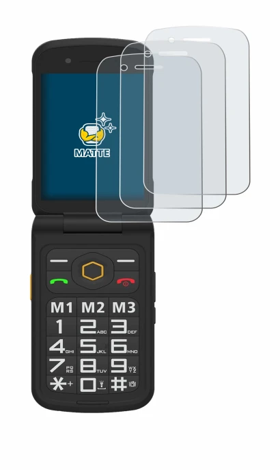 Image of the device AGM M8 FLIP with a wide variety of screen protectors.