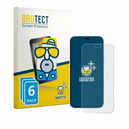 Front side of a product packaging with the brand logo BROTECT. Next to it is the device Honor 600e shown with the correspondin