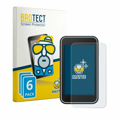 Front side of a product packaging with the brand logo BROTECT. Next to it is the device Shot Scope H50 shown with the correspo