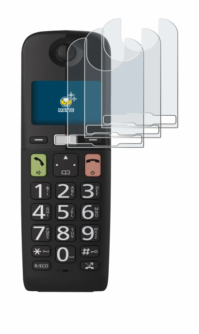 Image of the device Panasonic KX-TGU130 with a wide variety of screen protectors.