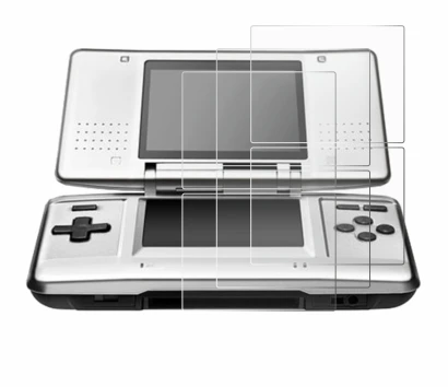 Image of the device Nintendo DS with a wide variety of screen protectors.