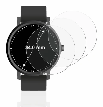 Image of the device Watches (Circular, ø: 34 mm) with a wide variety of screen protectors.