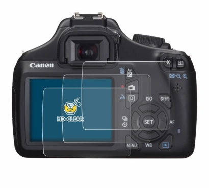 Image of the device Canon EOS 1100D with a wide variety of screen protectors.