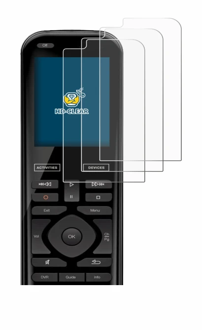 Image of the device Logitech Harmony 950 with a wide variety of screen protectors.
