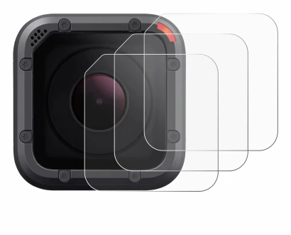 Image of the device GoPro Hero 5 Session Lens (housing) with a wide variety of screen protectors.