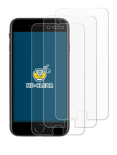 Image of the device Apple iPhone SE 2 2020 with a wide variety of screen protectors.