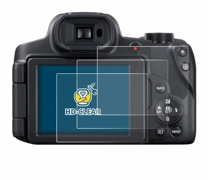 Image of the device Canon PowerShot SX70 HS with a wide variety of screen protectors.