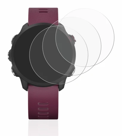 Image of the device Garmin Forerunner 245 with a wide variety of screen protectors.