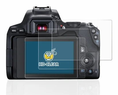 Image of the device Canon EOS 250D with a wide variety of screen protectors.