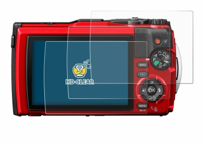 Image of the device Olympus Tough TG-6 with a wide variety of screen protectors.